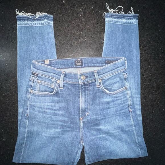 UEC CITIZENS OF HUMANITY ROCKET CROP HIGH RISE SKINNY DEMIN JEANS SZ 27 - Picture 8 of 12